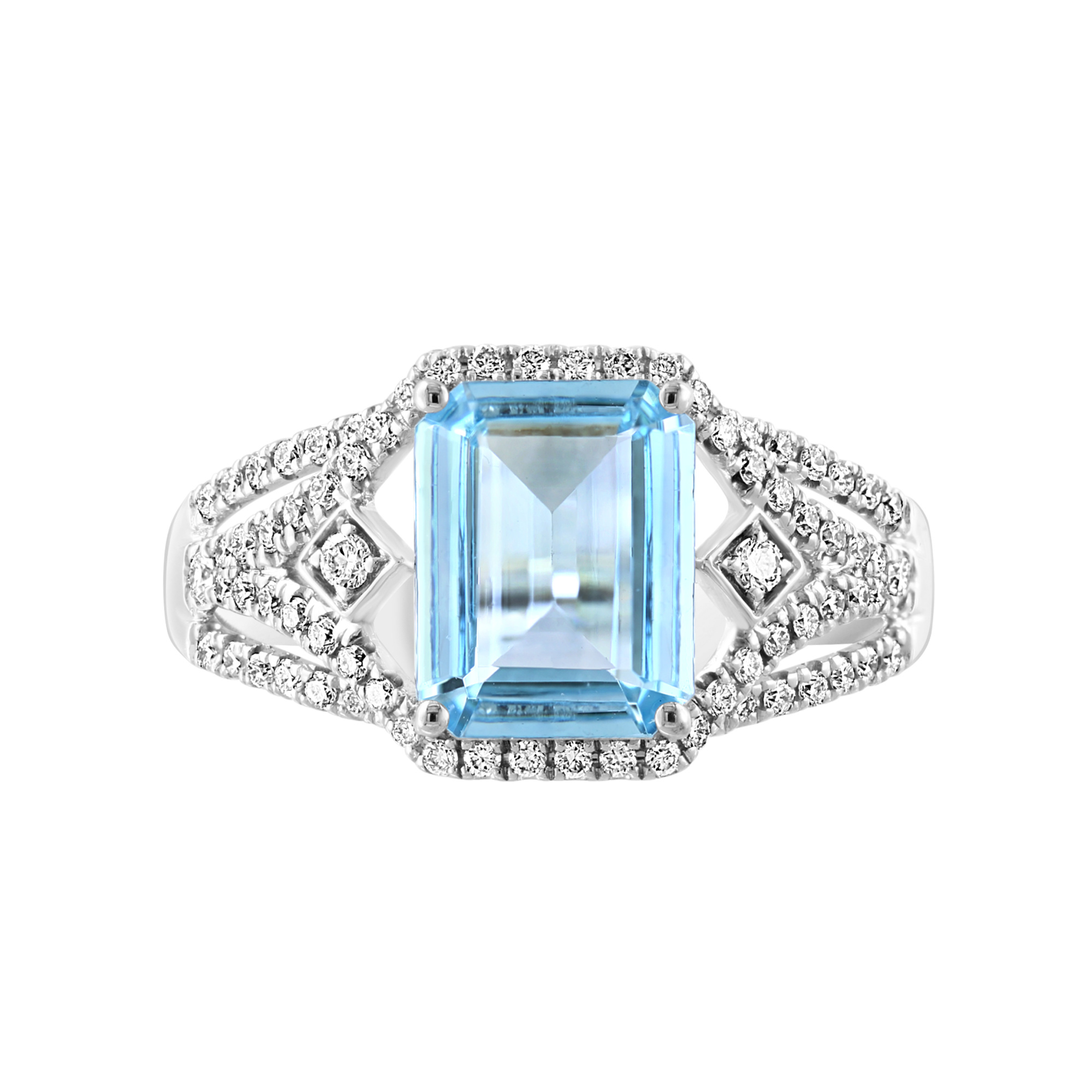 Aquamarine Ring with Diamond Accents | Maison Birks Salon